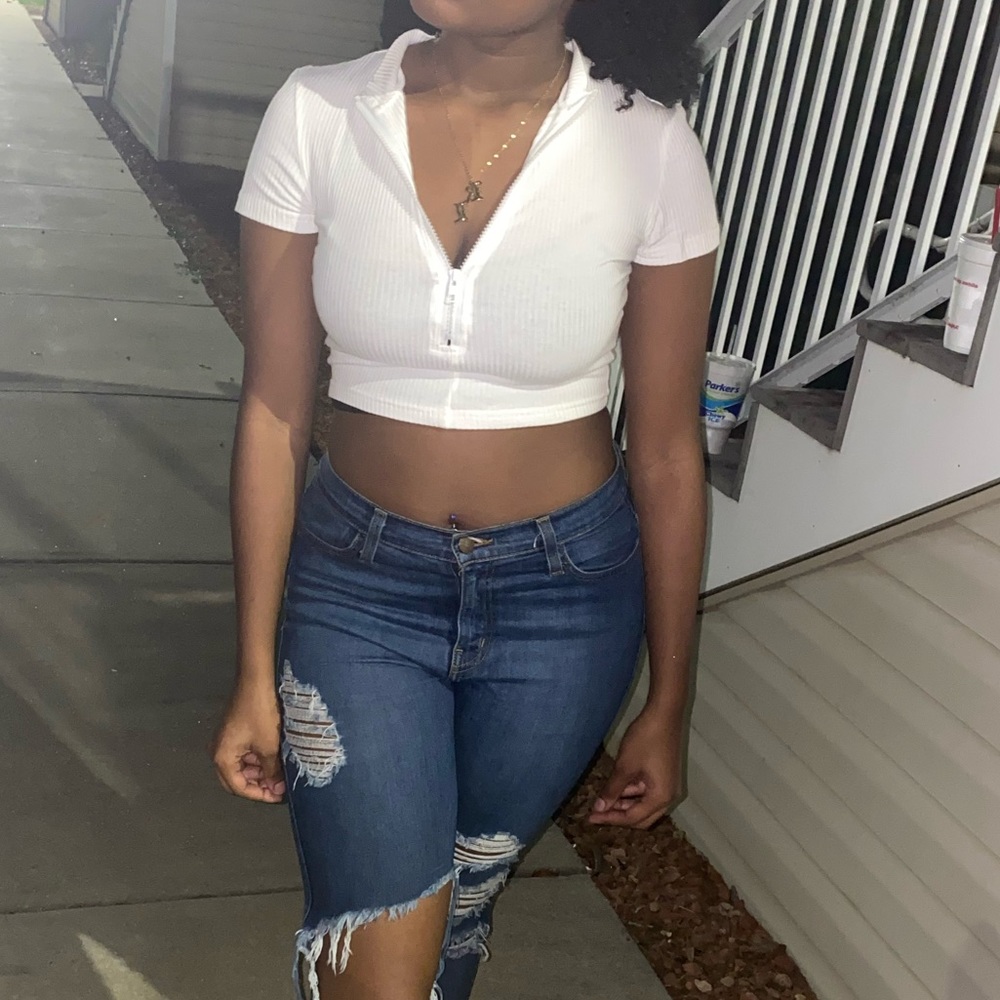 Zip Up Crop Top